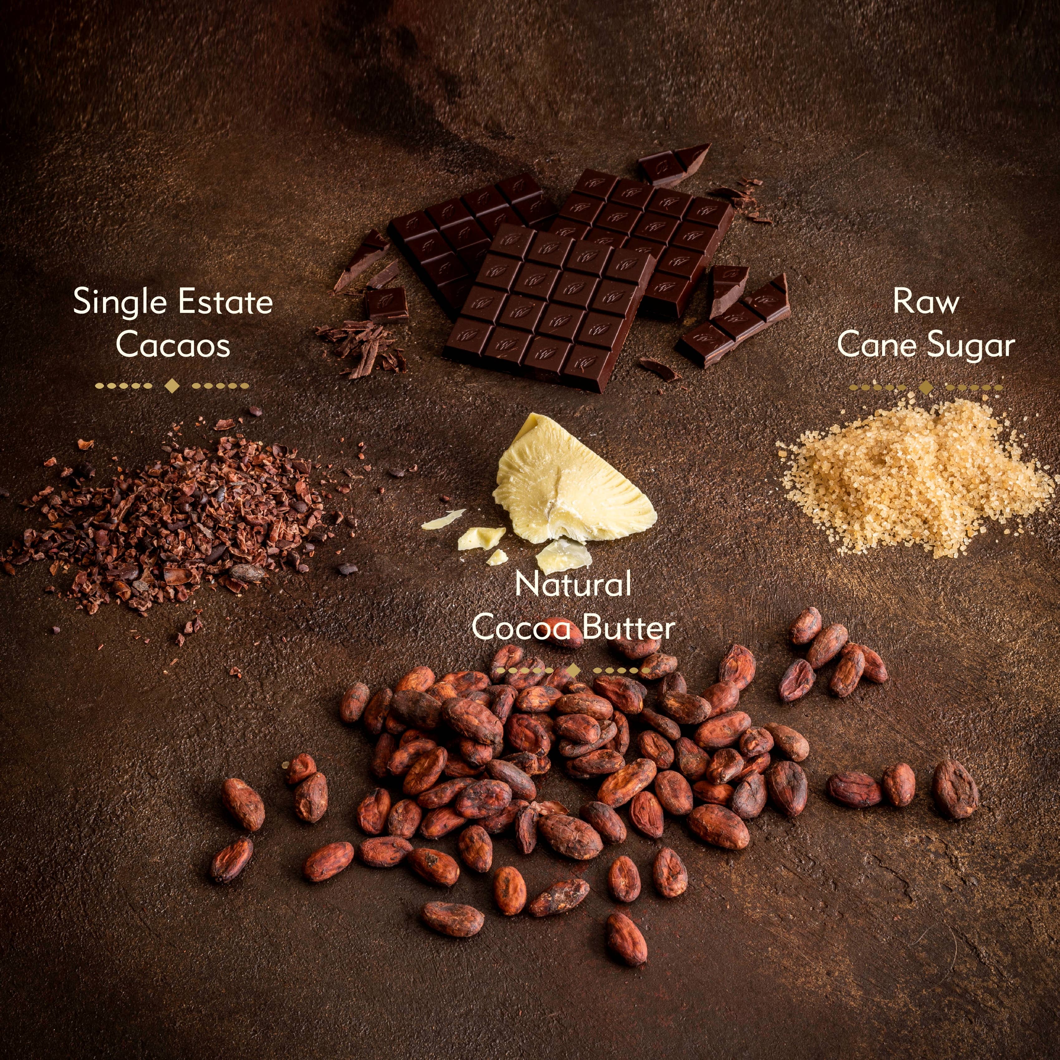 Surabaya 69% dark chocolate. Caramel notes. Vegan. 50g bar