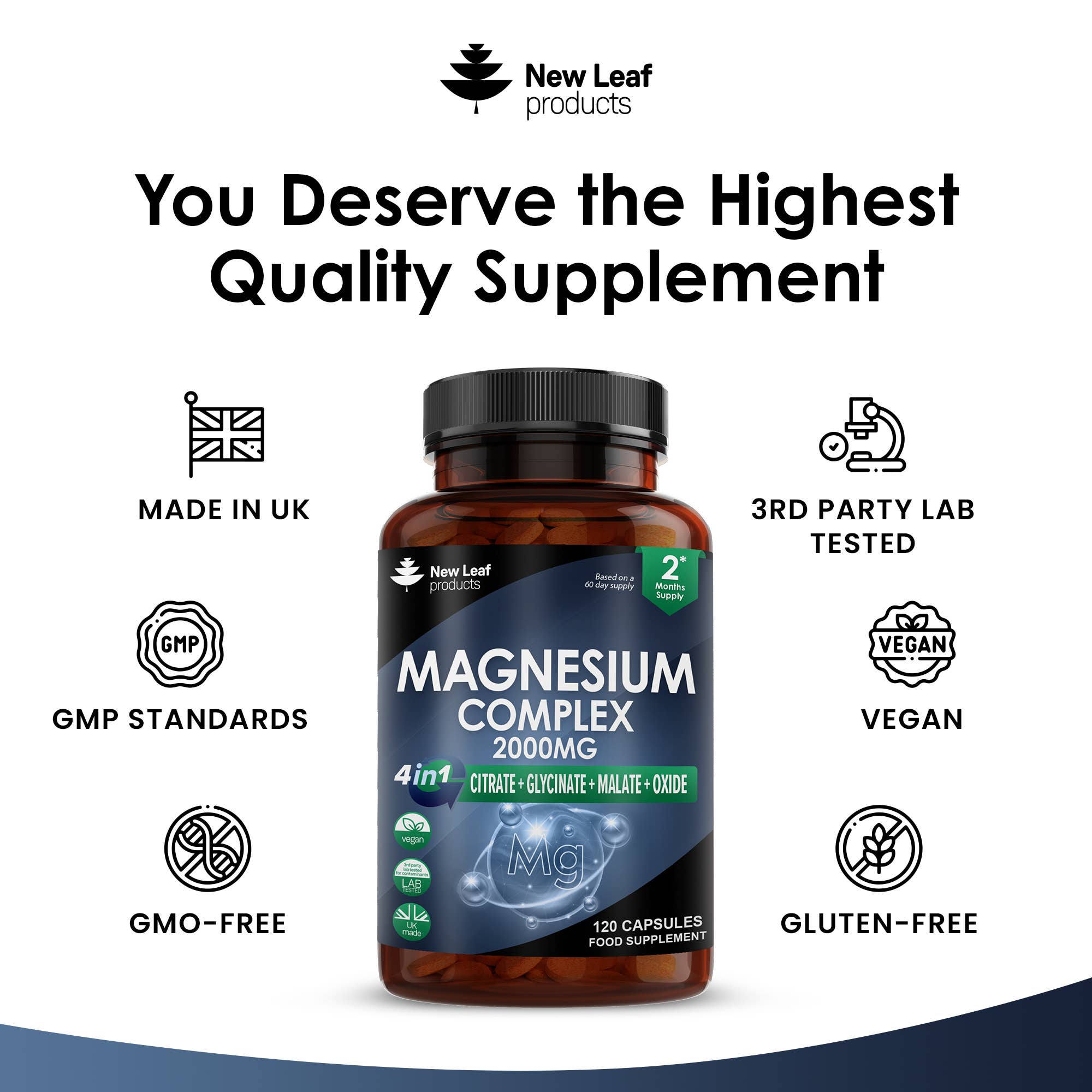 Magnesium Complex - 4 in 1 Magnesium Supplements 2000mg