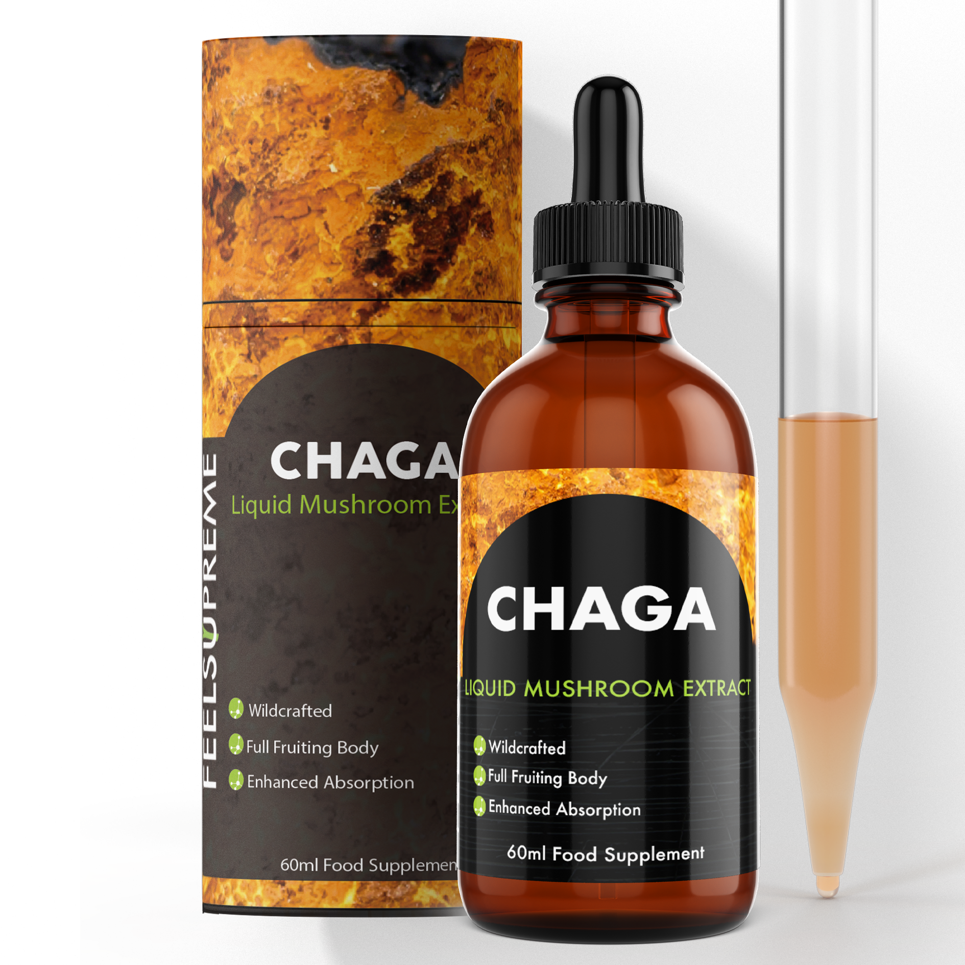 Chaga Mushroom Liquid Extract 60ml | Immune Support