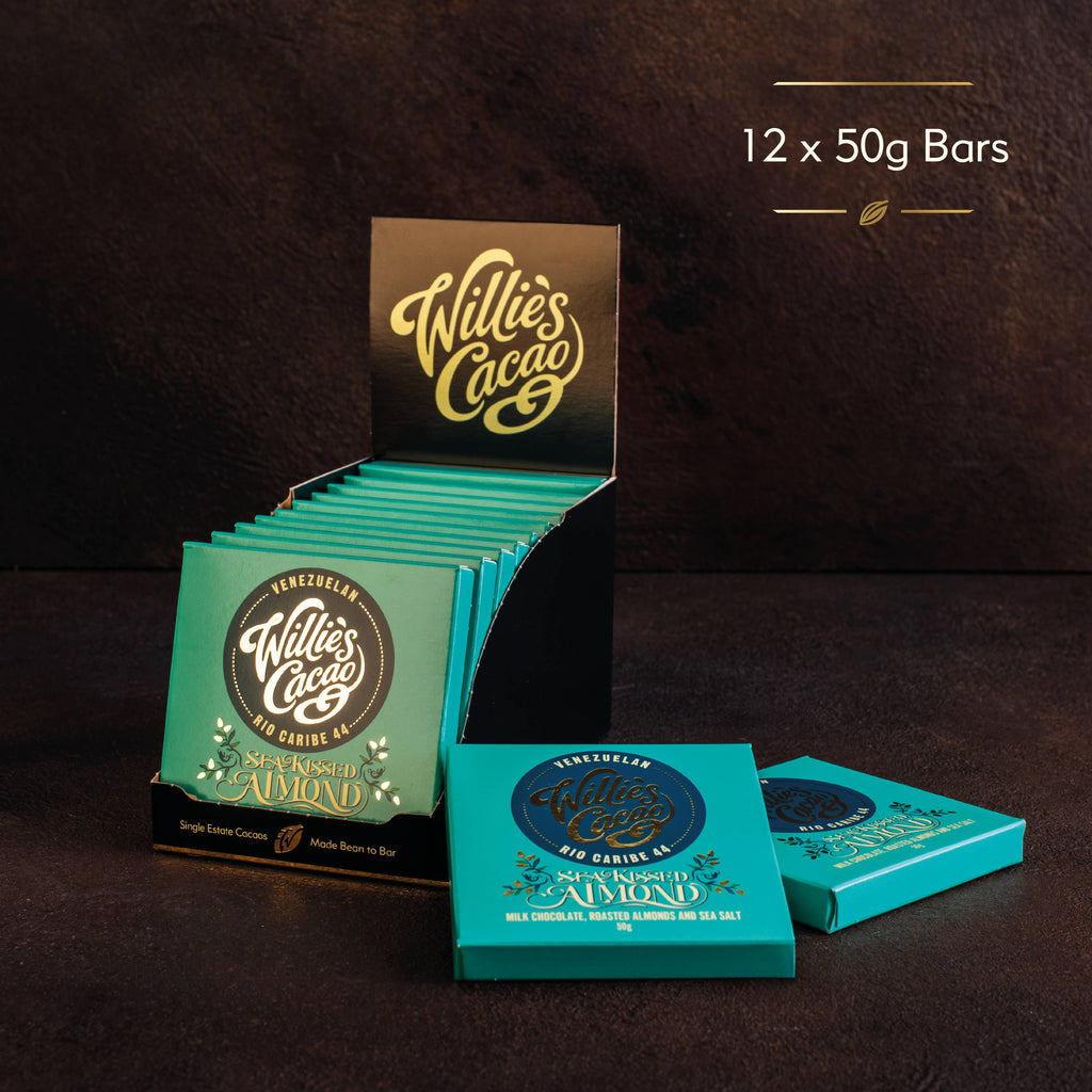 Sea Kissed Almond. Milk chocolate w. almonds & sea salt 50g