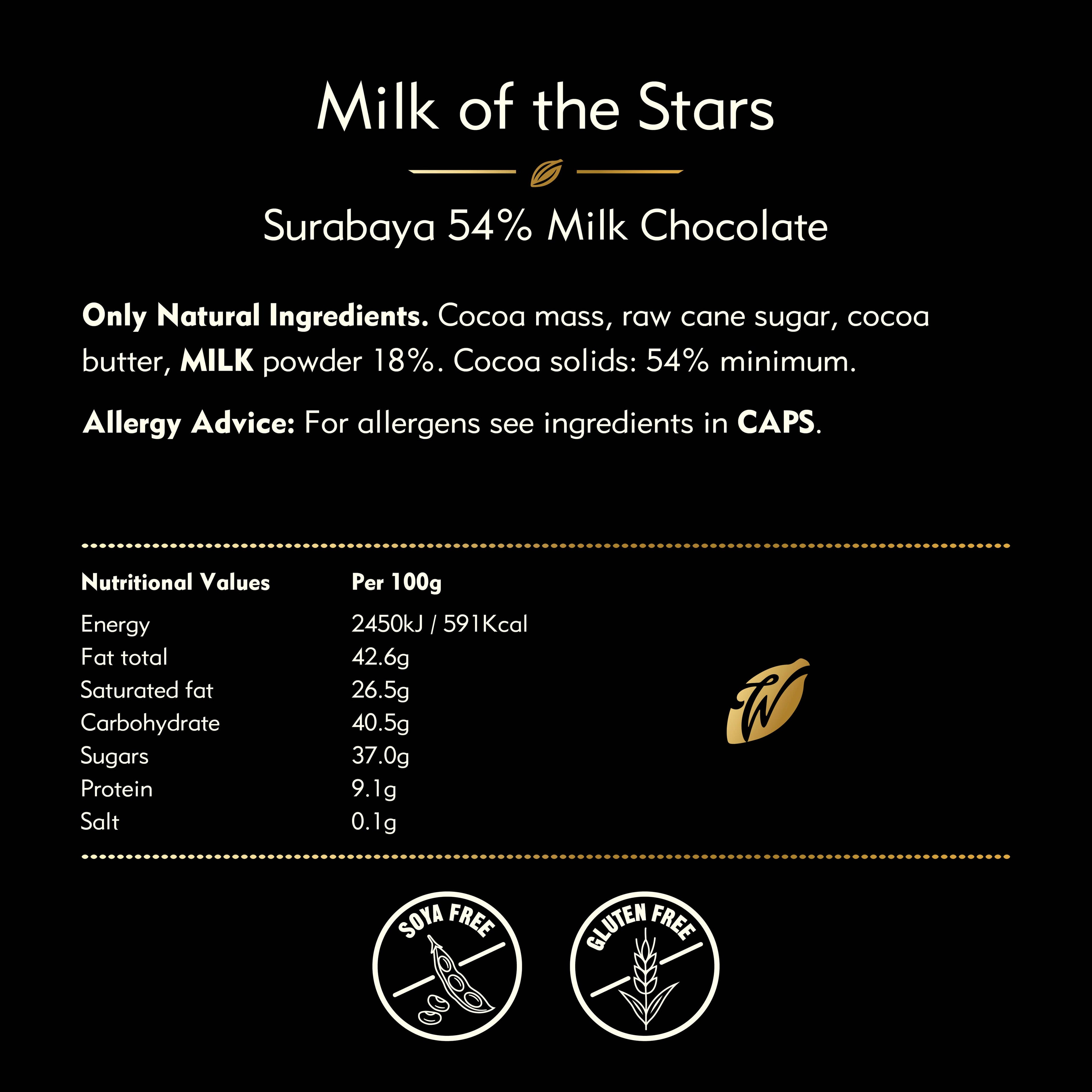 Milk of the Stars. Surabaya 54% milk chocolate. 50g bar