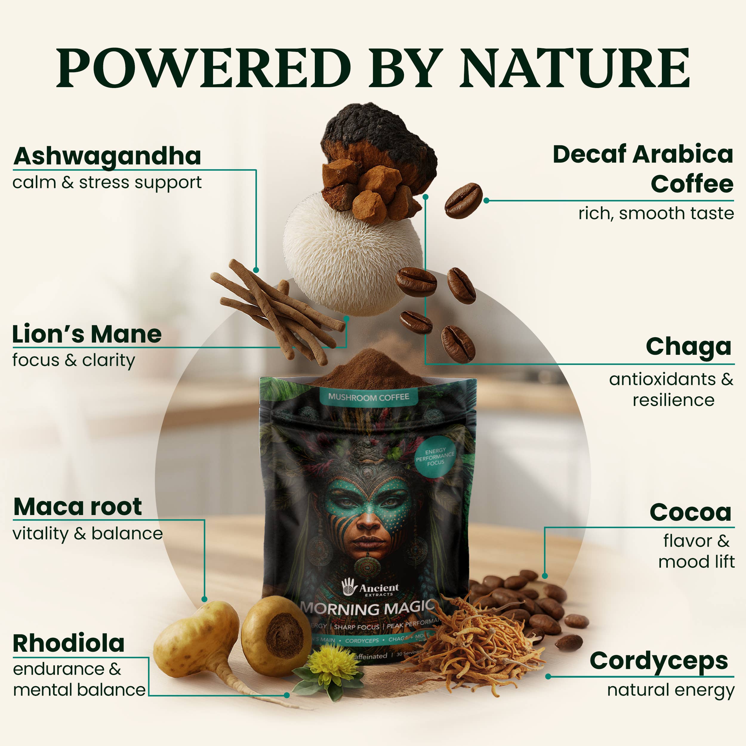 Morning Magic Mushroom Coffee (240g)