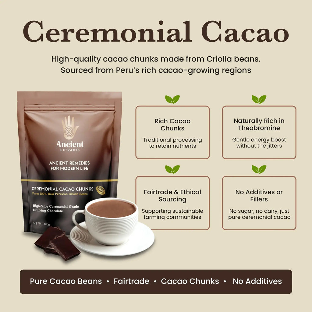 Ceremonial Grade Cacao Chunks - 100% Raw Criolla - 100g