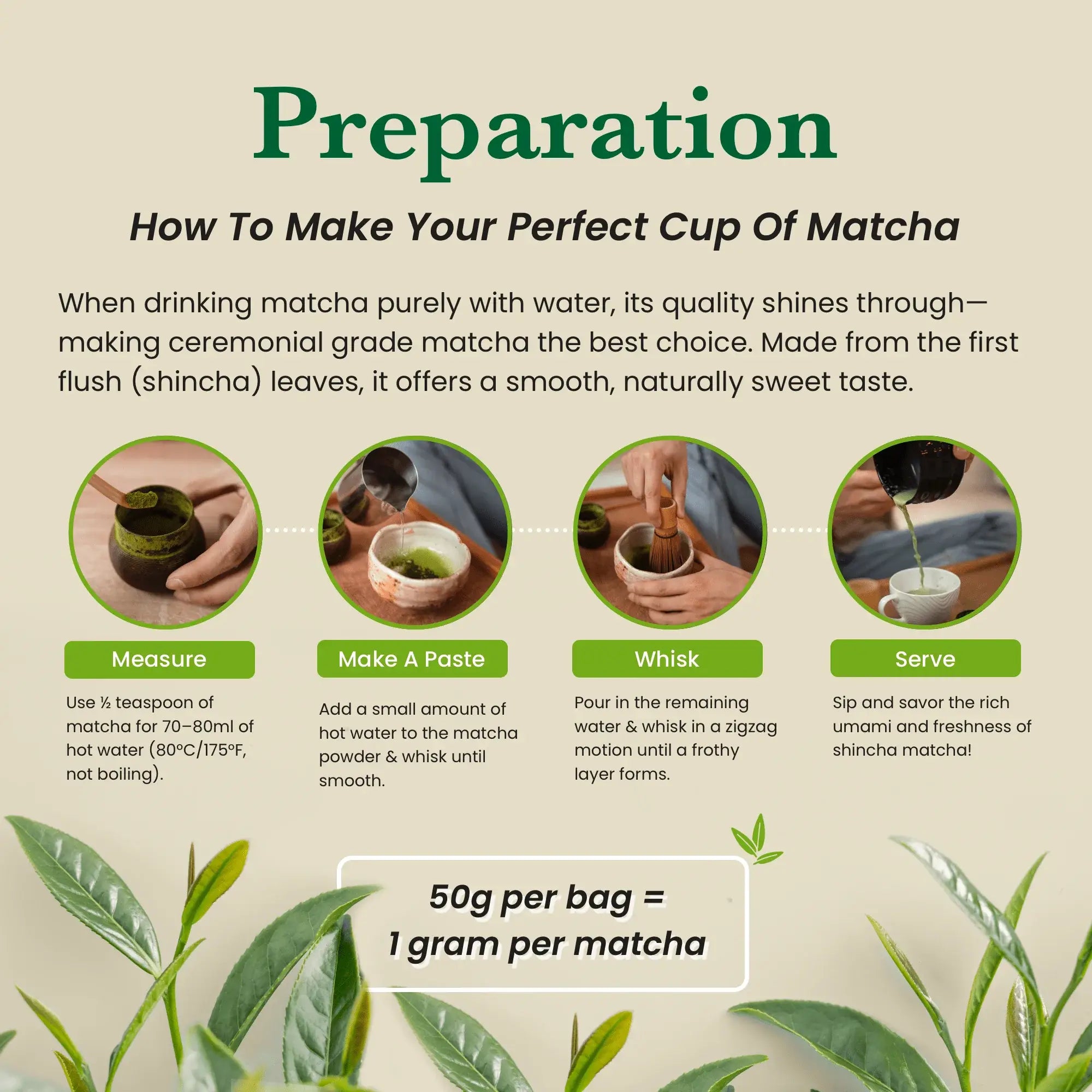 Ceremonial Matcha AAAA+ Grade - 50 Servings - 50g