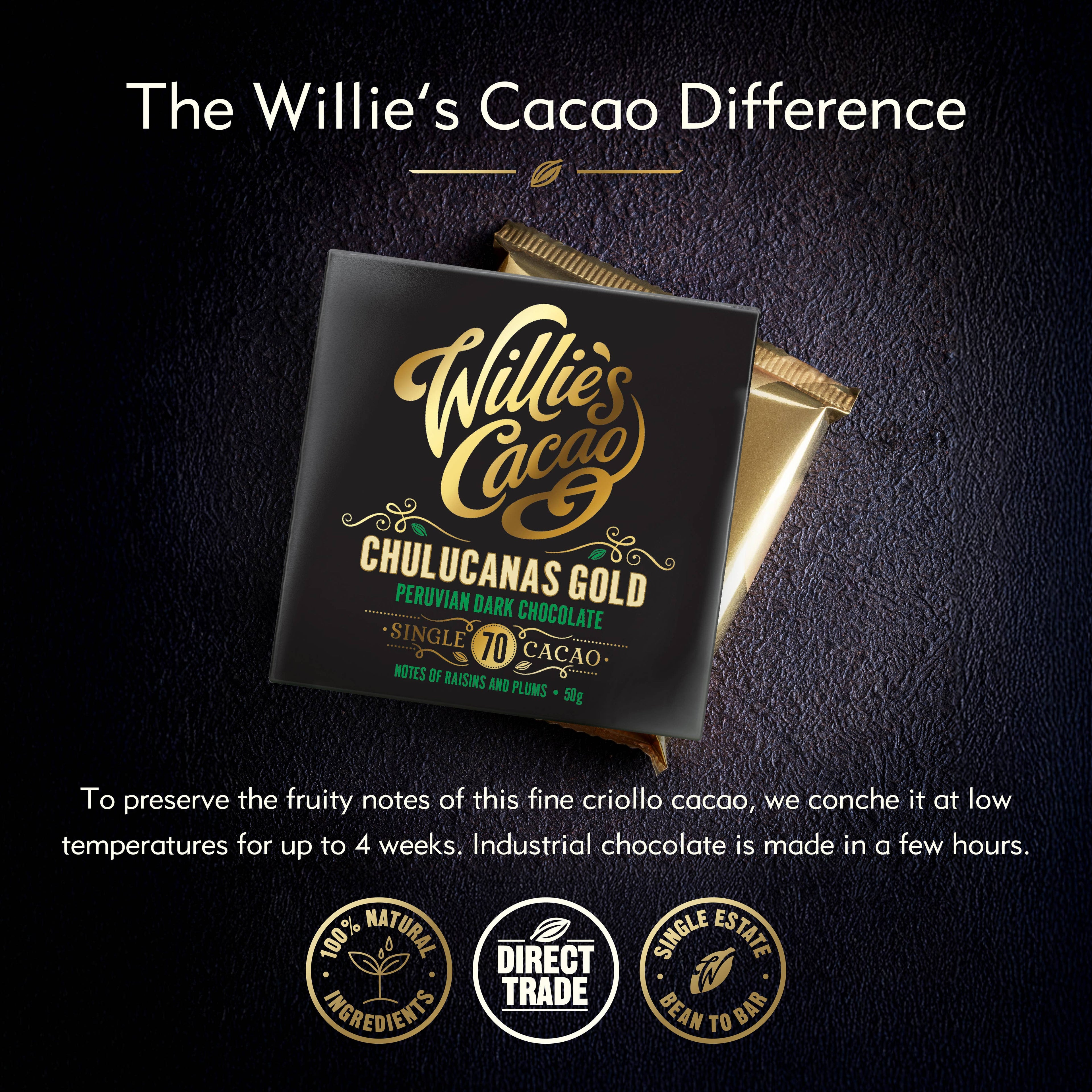 Chulucanas 70% dark chocolate. Raisin notes. Vegan. 50g bar