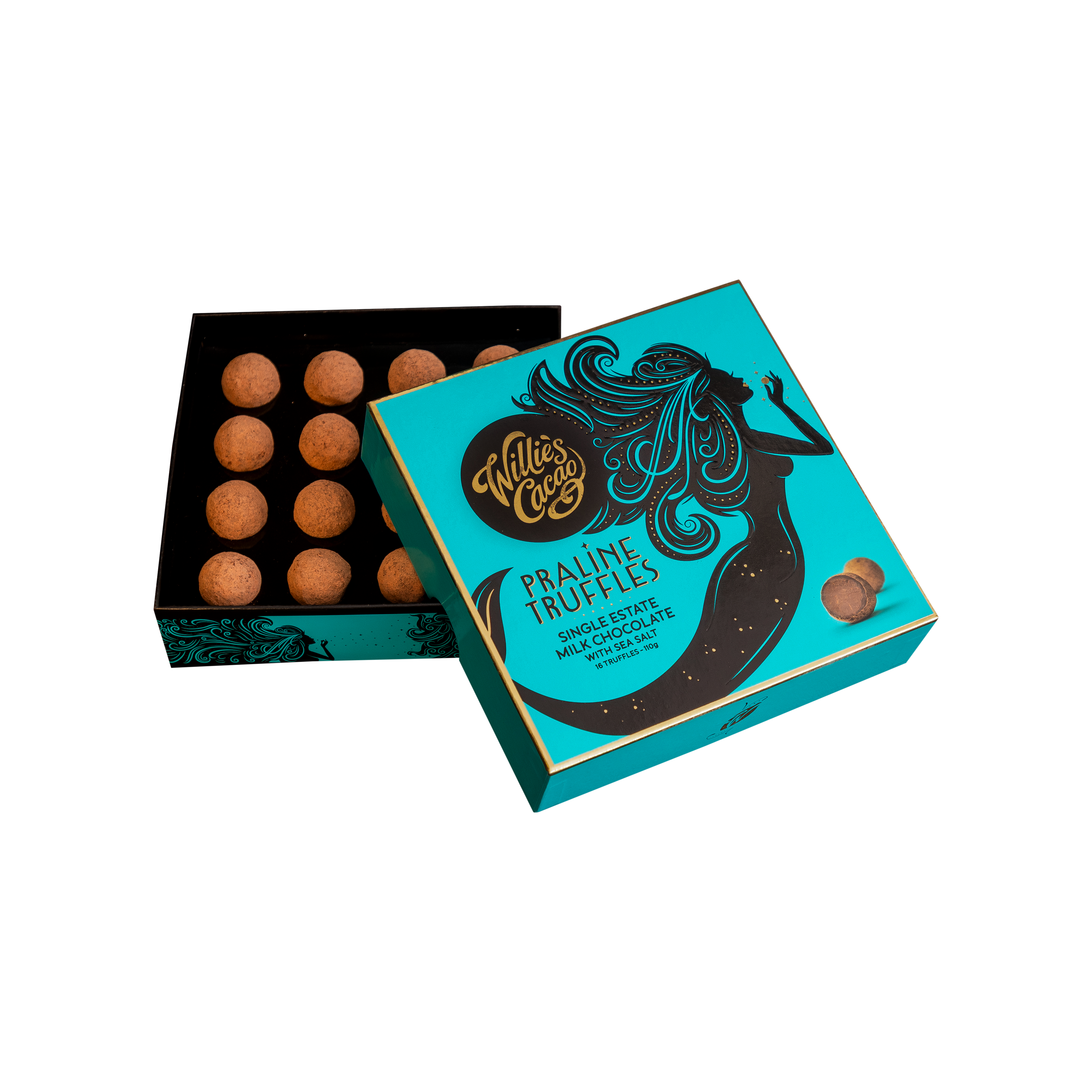 Milk Chocolate Praline Truffles w Sea Salt. 16 truffles 110g