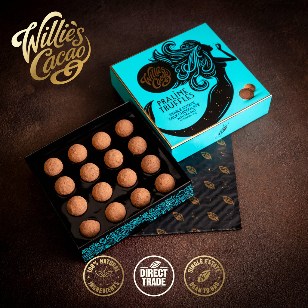 Milk Chocolate Praline Truffles w Sea Salt. 16 truffles 110g
