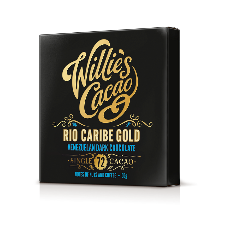 Rio Caribe 72% dark chocolate. Nutty notes. Vegan. 50g bar