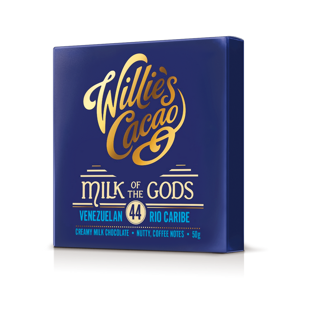 Milk of the Gods. Rio Caribe 44% milk chocolate. 50g bar