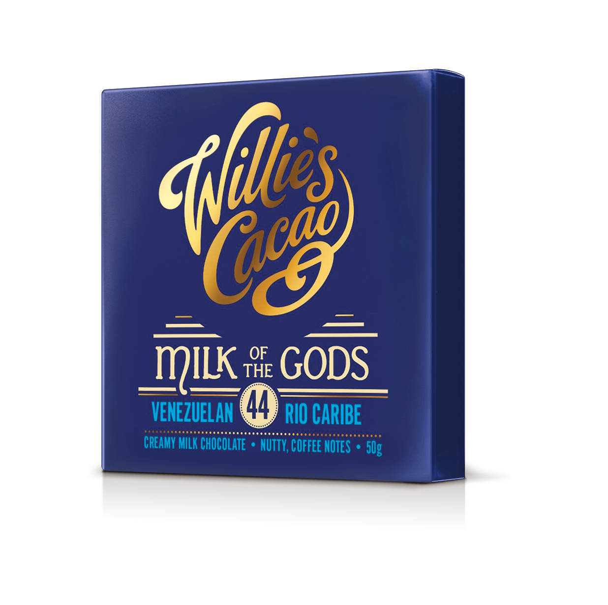 Milk of the Gods. Rio Caribe 44% milk chocolate. 50g bar