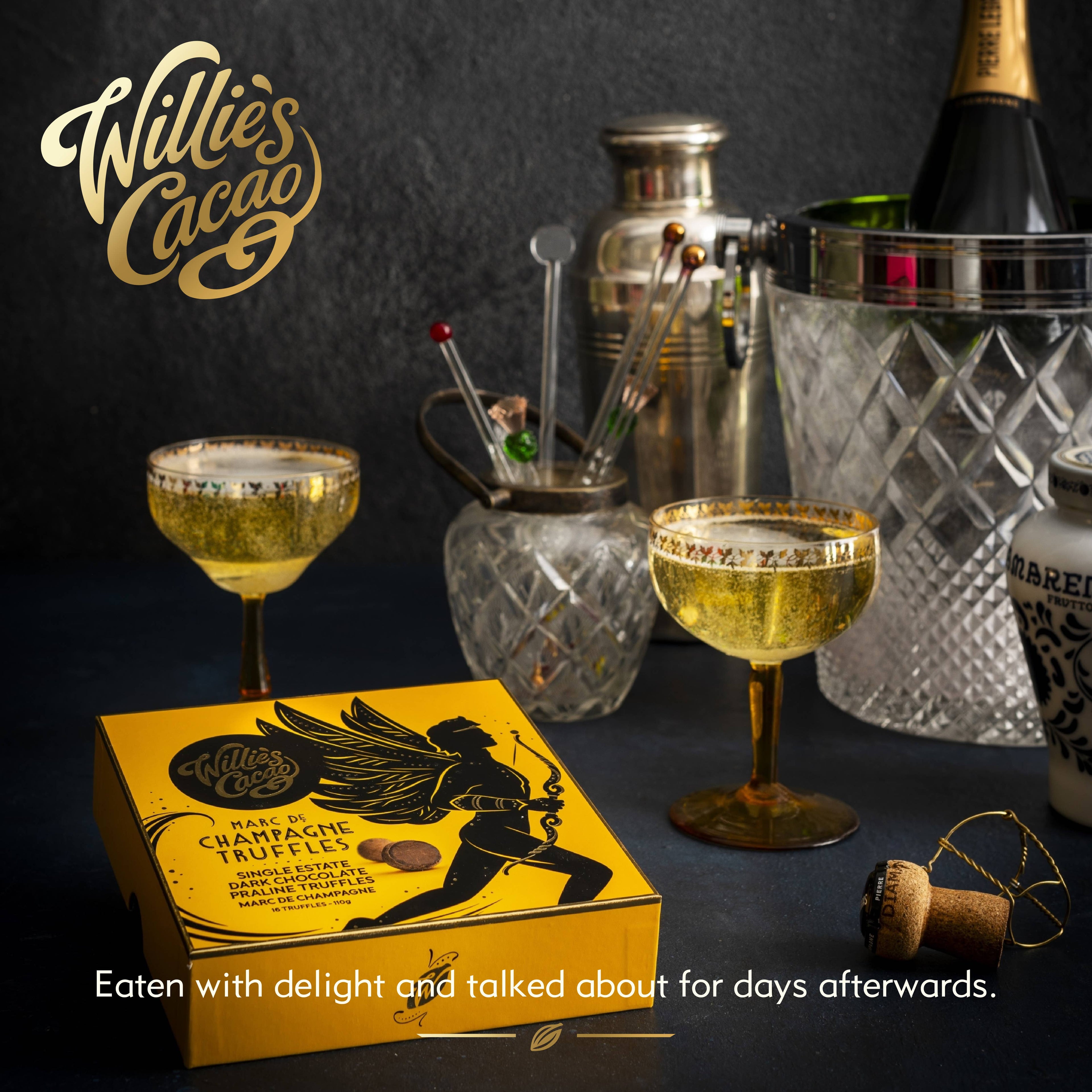 Champagne Truffles. Dark chocolate. Vegan. 16 truffles. 110g